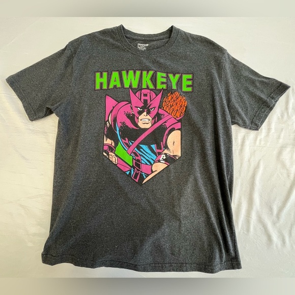 Marvel Men's Dark Gray Neon Hawkeye Graphic T-Shirt, sz MD - Picture 8 of 8